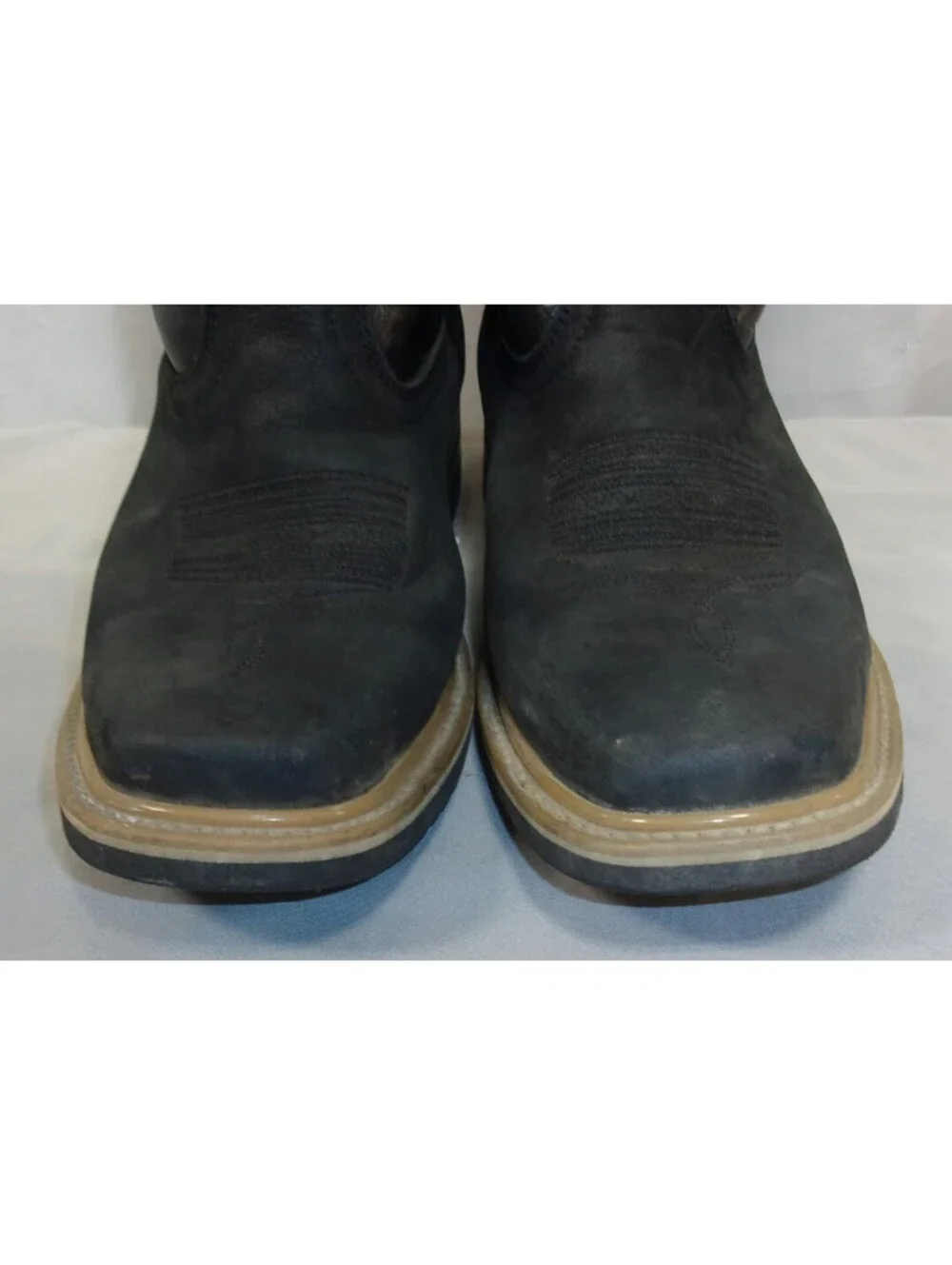DESIGNER POTRERO WESTERN SQUARE TOE HEAVY SOLE MIDCALF COWBOY BROWN BOOTS SIZE 6